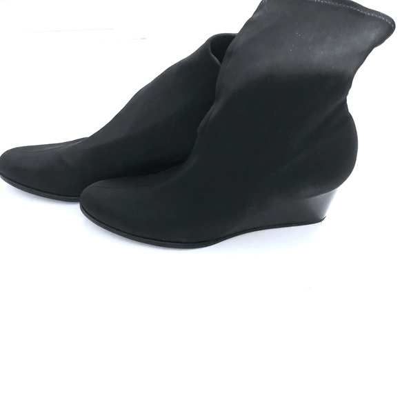 STUART WEITZMAN Black Sock Wedge Bootie Sz 6 B - Picture 9 of 16